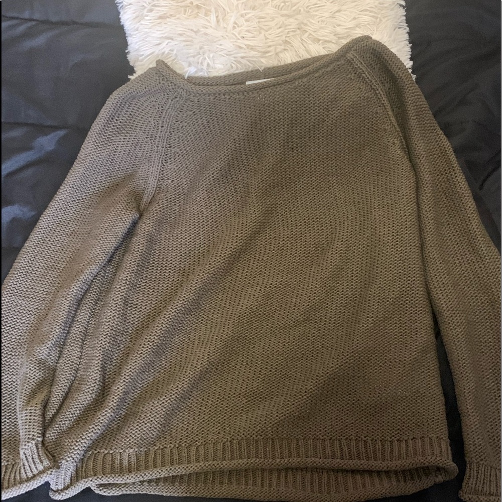 green sweater